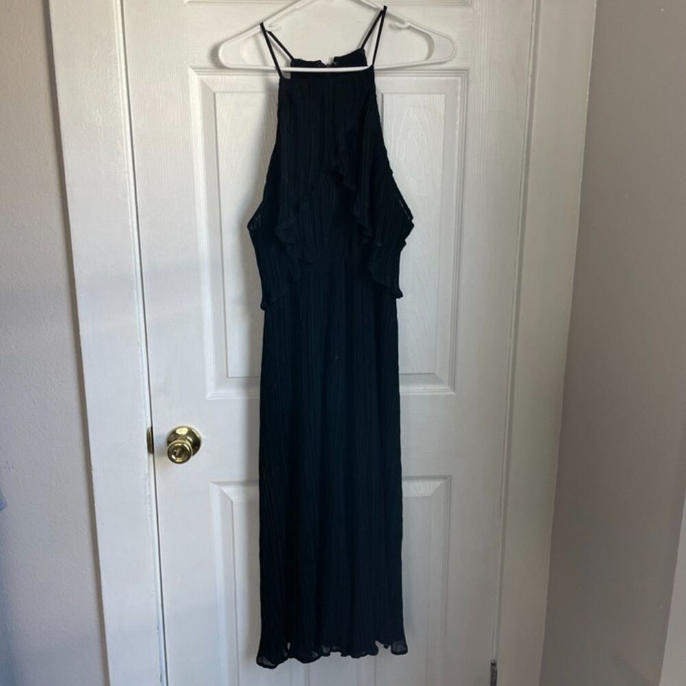 J.O.A. Los Angeles black ruffle jumpsuit cocktail wedding party